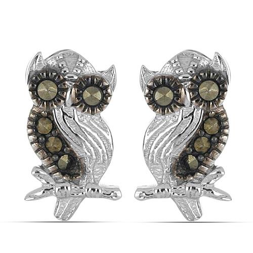 0.106 CT AUSTRIAN MARCASITE STERLING SILVER EARRINGS